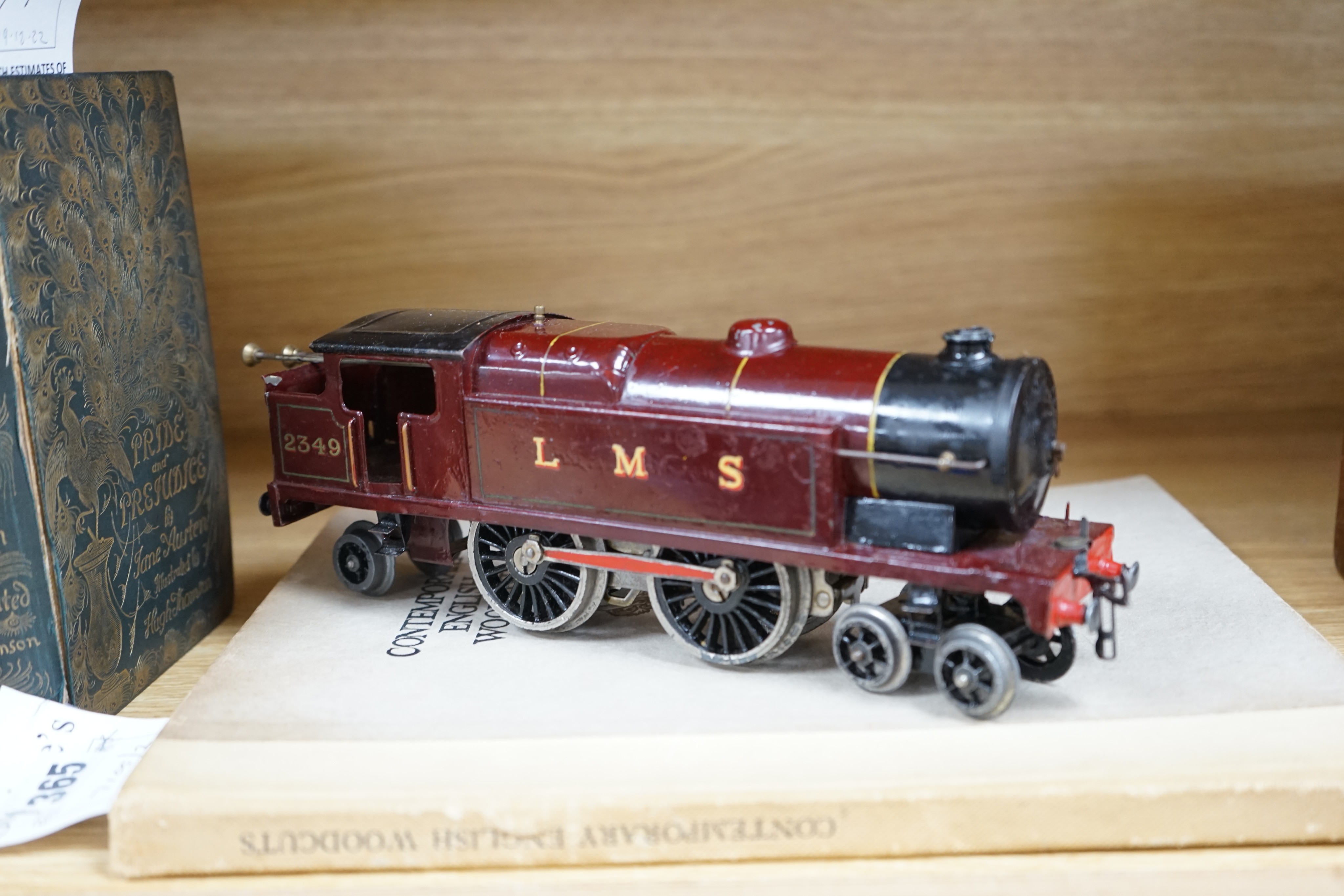 A Hornby gauge O train collection including No. 2 LMS clockwork tank locomotive no. 2349, largely pre-war